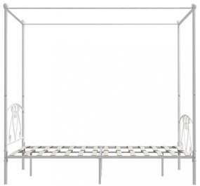 fehér fém baldachinos ágykeret 140 x 200 cm