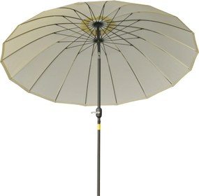 Outsunny Kerek Dönthető Kerti Napernyő 18 Bordával, Kézi Forgató Mechanizmussal, Fém Tartóval, Üvegszálas Ø 2.5 m Magas Sűrűségű Poliészter Beige | Ao