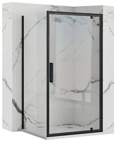 Rea Rapid Swing, sarokzuhanykabin 70 (ajtó) x 100 (fal) x 195 cm, 6mm átlátszó üveg, fekete profil, KPL-009921