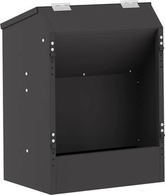 vidaXL Nyúl Etető Fekete 64.5 x 25.5 x 45.5 cm Hidegen Hengerelt Acél