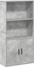 vidaXL betonszürke szerelt fa könyvespolc 60x24x120 cm