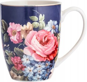 Porcelán bögre Virágok Rózsa Sötétkék 350 ml