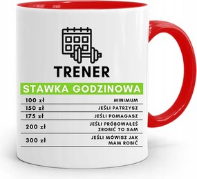 Edzőnőnek Edzőterem Bögre Piros, fényképes nyomott mintával