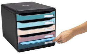 Irattároló, műanyag, 5 fiókos, EXACOMPTA Big-Box Plus Skandi Iderama (EX309606D)