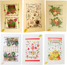 6× Mikroszálas konyhai törlőkendő 60×40 cm konyhai nedvszívó mix minták