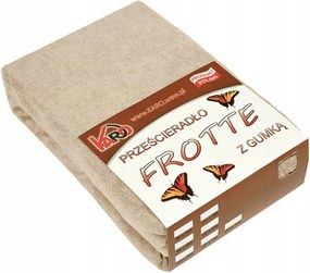 Gumis frottír lepedő 200x200 bézs cappuccino 076 Karo