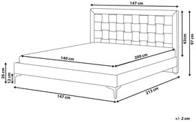 Franciaágy 140 cm Lyrza (fehér). 1080958