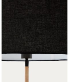 Fekete állólámpa textil búrával (magasság 160 cm) Canar – Kave Home