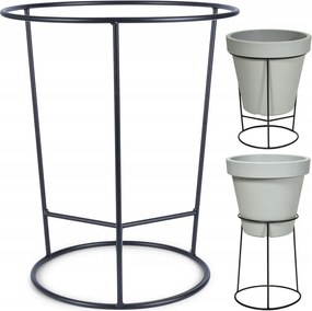 Virágtartó Állvány Virágágyás Fém Loft Fekete Kétoldalas Modern