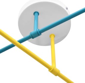 Felületre szerelhető csillár CAMBRIDGE 4xE27/20W/230V kék/sárga