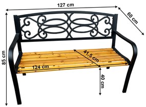 Rotina New kerti pad, fekete, 85 x 60 x 127 cm