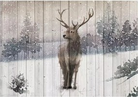 Fotótapéta szarvas, mint festett deszkák 208 x 146