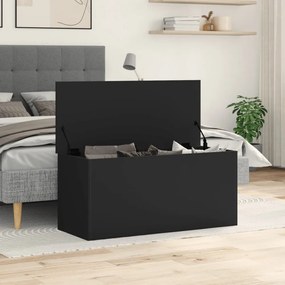 fekete szerelt fa tárolóláda 100x42x46 cm