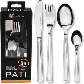 Evőeszköz Készlet Evőeszköz Szett 24db-os 6 személyes Pati +doboz Fényes