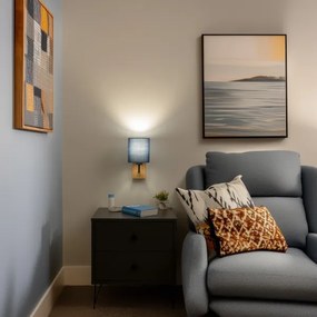 Brilagi - Fali lámpa NUBILA WOOD 1xE27/25W/230V tölgy/sötét kék