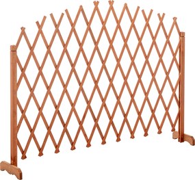 Rácsos térelválasztó panel, barna/fa, 250 cm, KEJLY