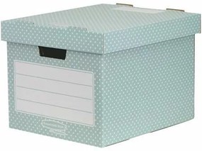 Tároló doboz, karton, 33,3x28,5x39 cm FELLOWES, Style, zöld-fehér (IFW44813)