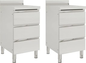 vidaXL 2 db 3 fiókos kereskedelmi konyhaszekrény 50x60x96 cm