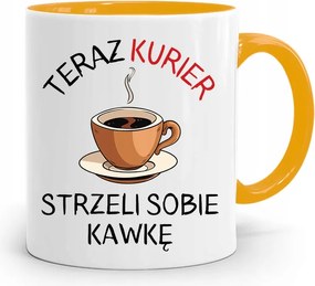 Sárga Bögre Futárnak, Kávéval, fényképes nyomattal