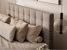 Bézs ágyneműtartós boxspring ágy 200x200 cm Tasca – Maison de Rêve