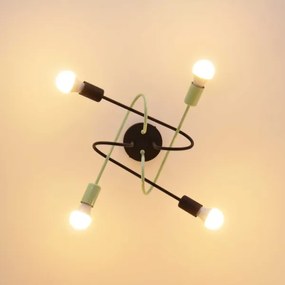 Felületre szerelhető csillár OXFORD 4xE27/15W/230V fekete/zöld