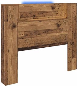 vidaXL Fejtámla LED -es lámpákkal Öreg fa 120 x 15 x 103,5 cm Faanyag