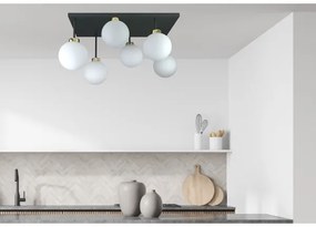 Felületre szerelhető csillár  DEA 6xE14/60W/230V fekete/arany/fehér