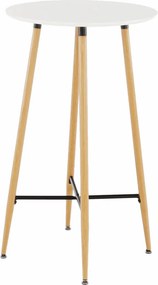 Bárasztal, fehér/tölgy, átmérő 60 cm, IMAM