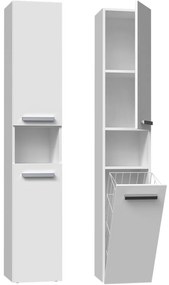 Drohmo Nel III fürdőszoba szekrény, 31x174x30 cm, fehér