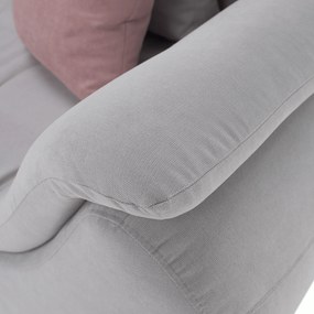 Ülőgarnitúra, világosszürke/púderrózsaszín, szövet, balos, BRATO