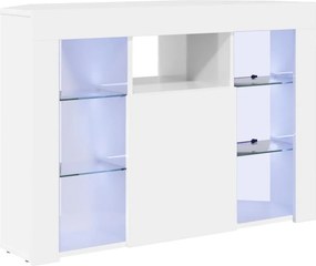 vidaXL Sarok LED TV szekrény Magas fényű Fehér 100x40x68cm Faanyag
