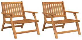 vidaXL Pihenőpad 2 pcs Barna Tömör Akácfa