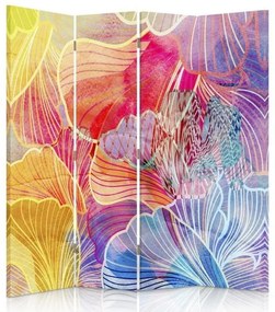 Gario Paraván Színes absztrakt levelek Méret: 145 x 170 cm, Kivitelezés: Klasszikus paraván