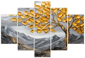 Kép – Fa arany levelekkel (150x105 cm)