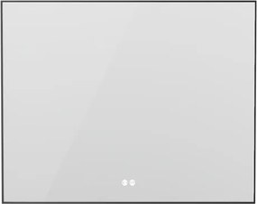 Erga Megan, LED tükör 120x80cm fekete keretben, 3105 lm, 3 fényszín, háttérvilágítás, ERG-V01-MEGAN-1280-BK