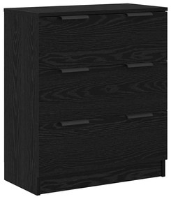 Széf fiókkal 3 pcs Musta tammi 60 x 30 x 70 cm Faanyag