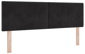 Boxspring Ágy Mattal és LED Fekete 140x190 cm Bársonyos