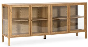 Natúr színű tálalószekrény tölgyfa dekorral 180x80x40 cm Ceci – MOME