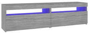 2 db füstös tölgy színű TV-szekrény LED-ekkel 75 x 35 x 40 cm