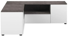 Fehér-szürke TV-állvány beton dekorral 130x46 cm Angle – TemaHome