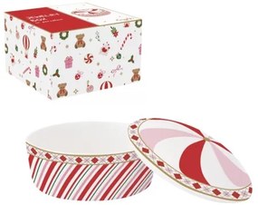 Karácsonyi Porcelán kis cukorka tartó tálka 10 cm díszdobozban Christmas Twist