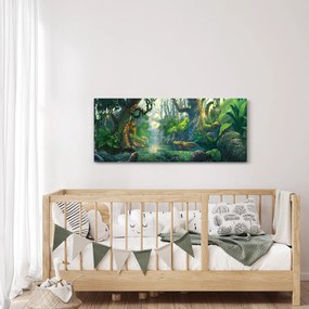 Kép - Egy trópusi erdő illusztrációja (120x50 cm)