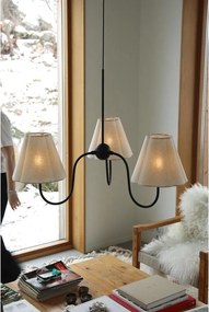 Bézs fém függőlámpa textil búrával Veya – Markslöjd