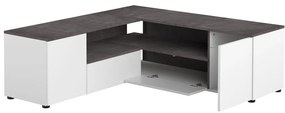 Fehér-szürke TV-állvány beton dekorral 130x46 cm Angle – TemaHome