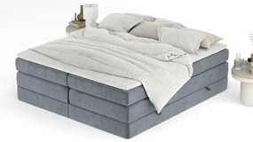 Sötétszürke ágyneműtartós boxspring ágy ágytámla nélkül 200x200 cm Juniper – Maison de Rêve