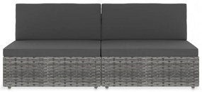 2 személyes szürke elemes polyrattan kanapé