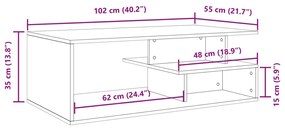 fekete szerelt fa dohányzóasztal 102x55x35 cm