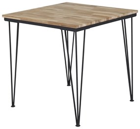 Asztal Dallas 182Fekete, Világosbarna, 75x80x80cm, Fa, Fém
