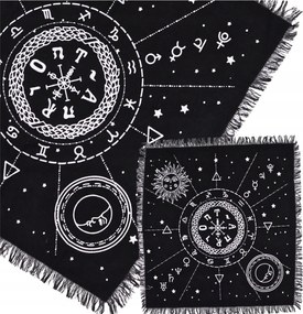 Ezoterikus Abrosz Nap Hold 50x50 Pamut Asztrológiai diagram Rituálék