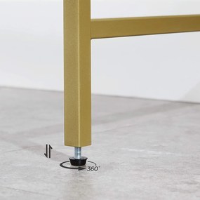 Konzolasztal, modern edzett üveg asztal, 100x35x80 cm, arany